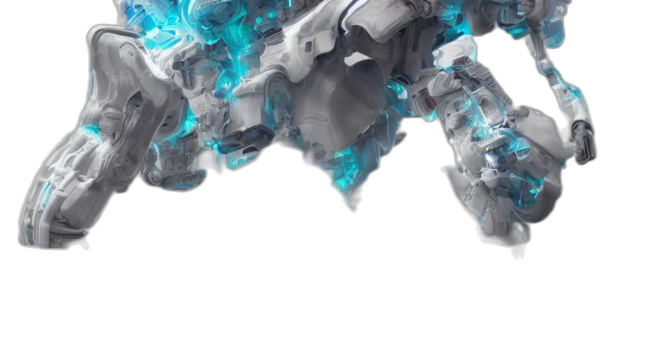 robot, dragon, weapon, crown transparent PNG cut-out