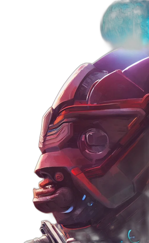 face, robot, mask, concept art transparent PNG cut-out