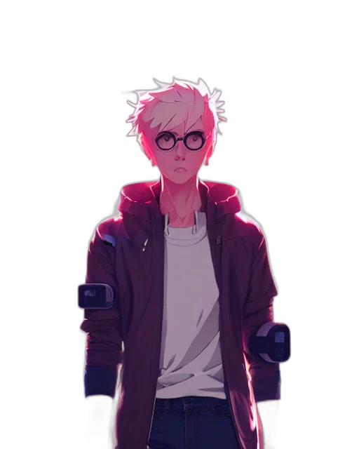 jacket, creature, staff, face transparent PNG cut-out