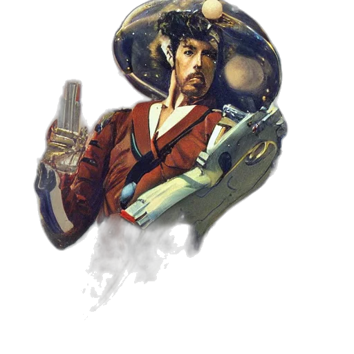 robot, staff, jacket, weapon transparent PNG cut-out