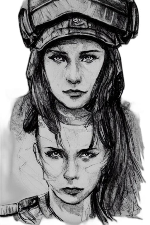 face, hat, jacket, pencil sketch transparent PNG cut-out