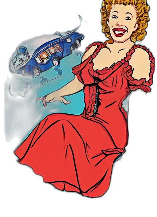 dress, car, cartoon, concept art transparent PNG cut-out