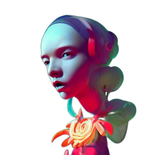 robot, face, flower, mask transparent PNG cut-out