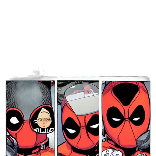 comic book art, concept art, red, deadpool transparent PNG cut-out
