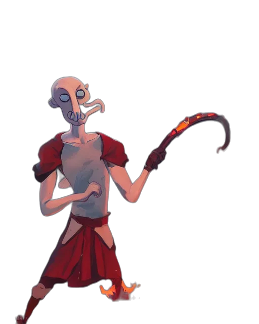 staff, dress, creature, mask transparent PNG cut-out