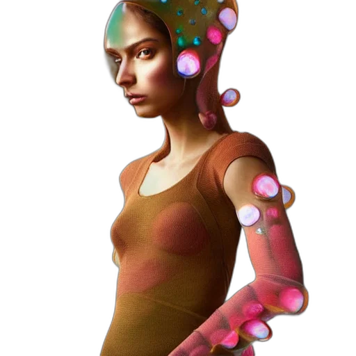 robot, jewelry, dress, concept art transparent PNG cut-out
