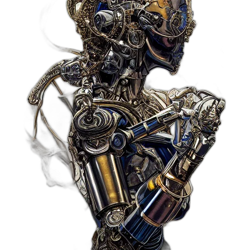 robot, jewelry, mask, staff transparent PNG cut-out