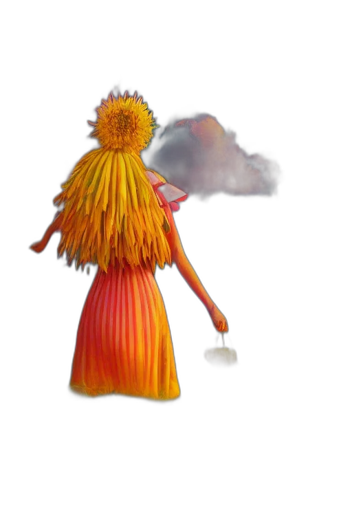 umbrella, staff, dress, hair transparent PNG cut-out