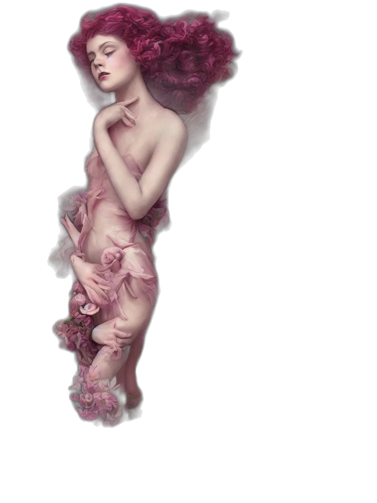 dress, hair, creature, concept art transparent PNG cut-out