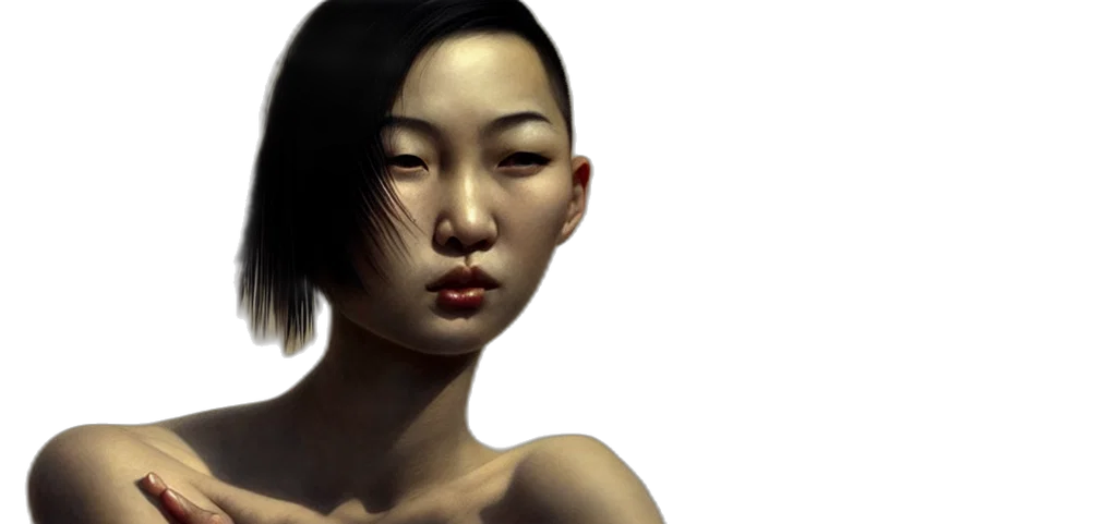 face, photorealistic, concept art, fantasy art transparent PNG cut-out