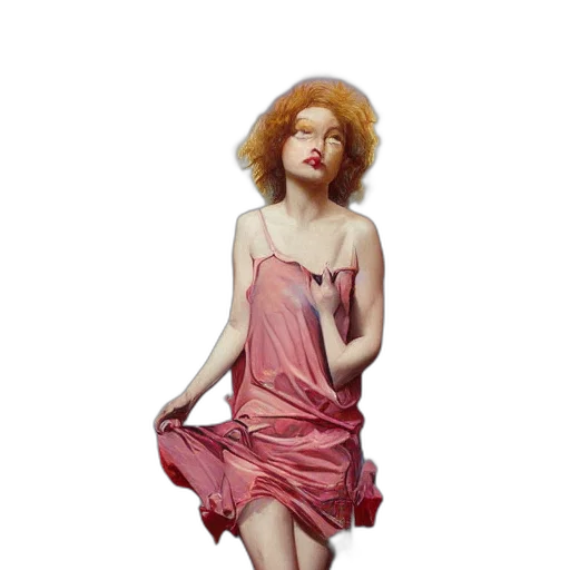 dress, photorealistic, oil painting, concept art transparent PNG cut-out
