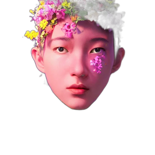 face, crown, flower, mask transparent PNG cut-out