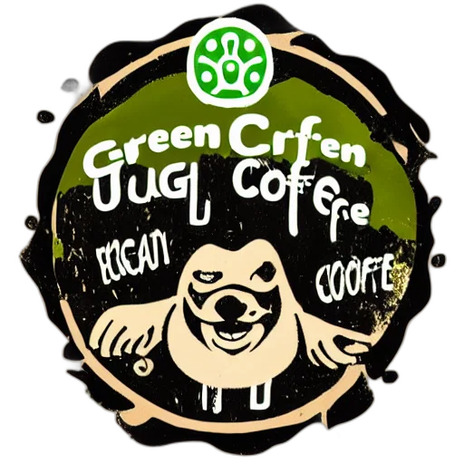 green, circular, coffee, shop transparent PNG cut-out