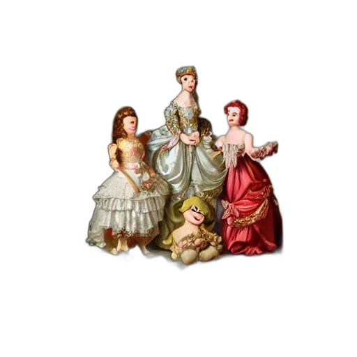 crown, dress, jewelry, oil painting transparent PNG cut-out