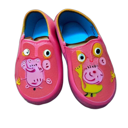shoes, photorealistic, peppa, croc transparent PNG cut-out