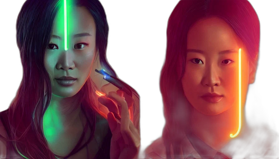 cyberpunk, concept art, photorealistic, 3d render transparent PNG cut-out