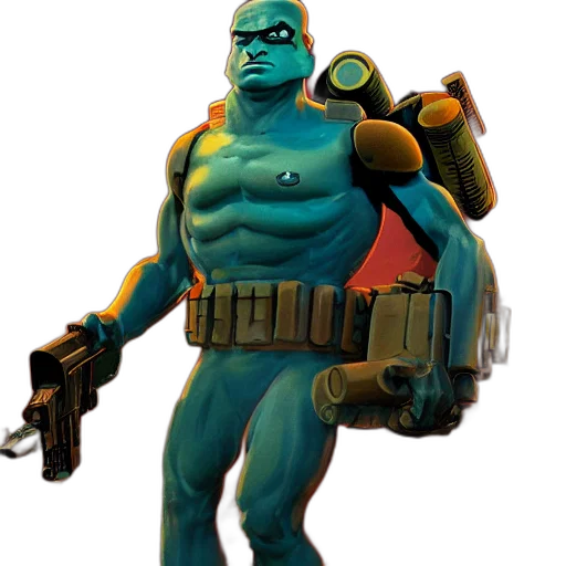 robot, creature, weapon, staff transparent PNG cut-out