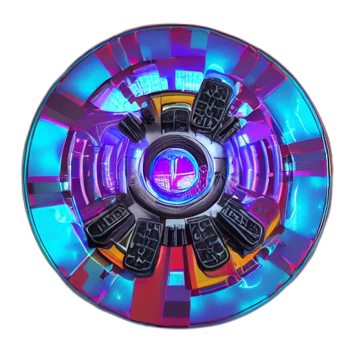 3d render, concept art, vaporwave, cyberpunk transparent PNG cut-out