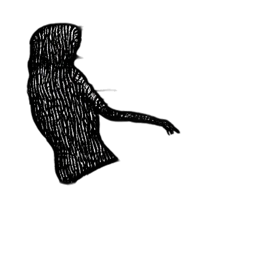 dress, hair, jacket, staff transparent PNG cut-out