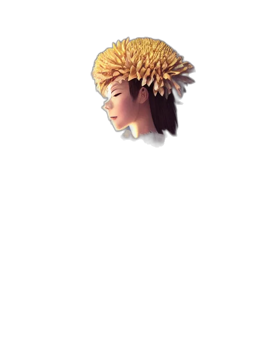 crown, hair, staff, face transparent PNG cut-out