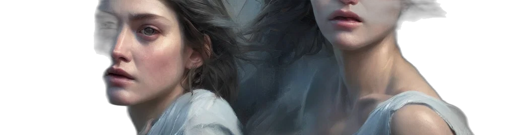 face, hair, sword, creature transparent PNG cut-out