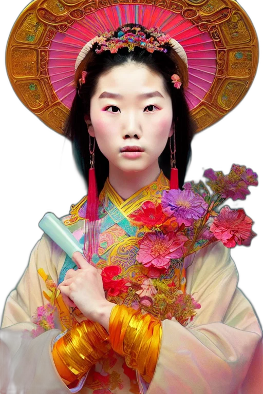 staff, face, flower, photorealistic transparent PNG cut-out