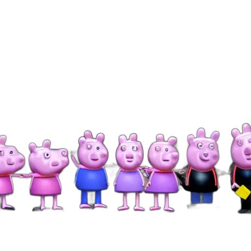 3d render, concept art, pixel art, peppa transparent PNG cut-out