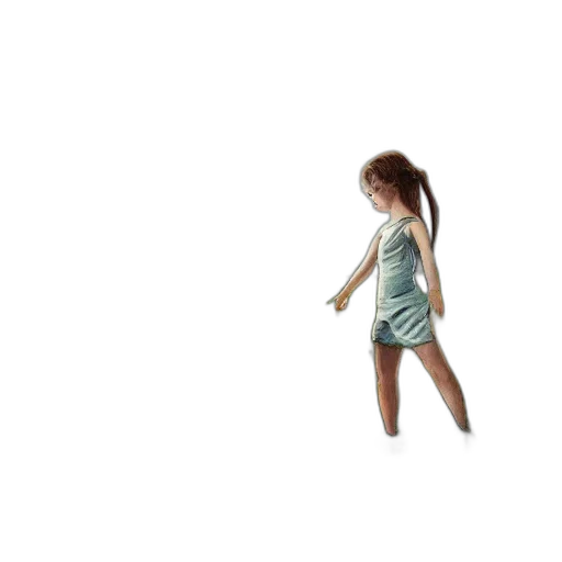 dress, hair, creature, 3d render transparent PNG cut-out