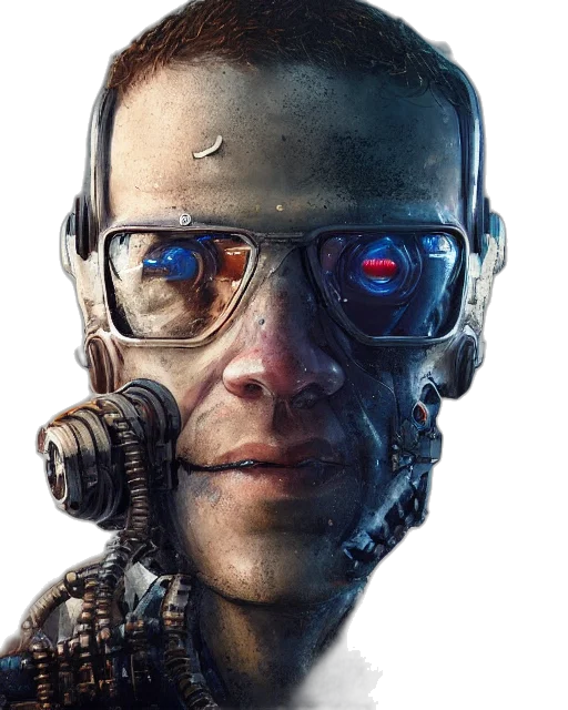 robot, face, cyberpunk, concept art transparent PNG cut-out