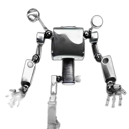 robot, staff, concept art, 3d render transparent PNG cut-out