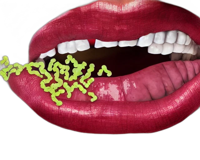 food, photorealistic, mouth, full transparent PNG cut-out