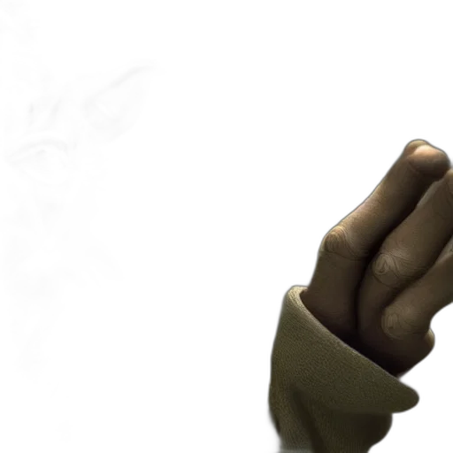 weapon, staff, face, jacket transparent PNG cut-out