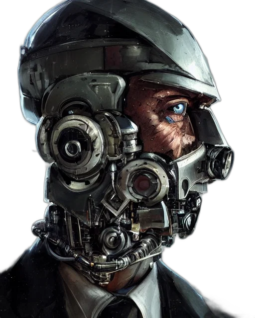robot, mask, face, cyberpunk transparent PNG cut-out
