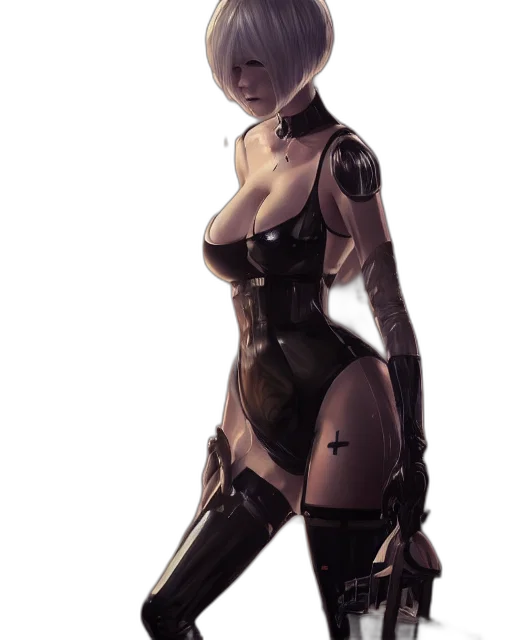 robot, dress, concept art, cyberpunk transparent PNG cut-out