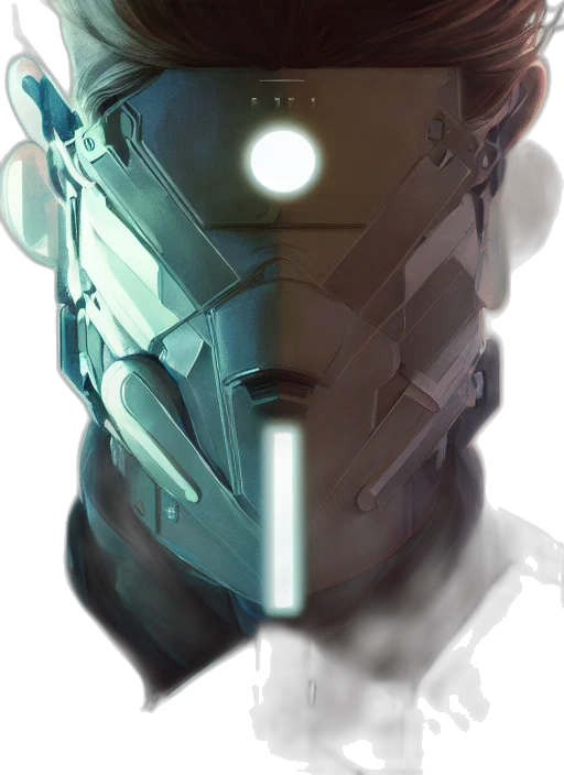 robot, face, mask, weapon transparent PNG cut-out