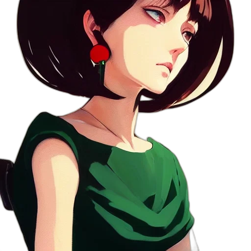 dress, face, jewelry, anime transparent PNG cut-out