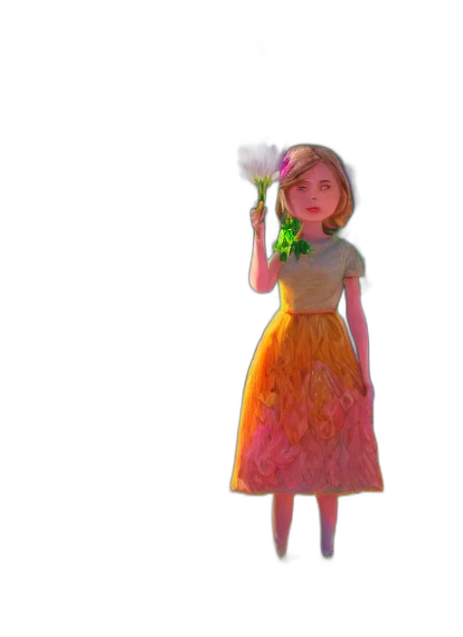 dress, flower, bottle, staff transparent PNG cut-out