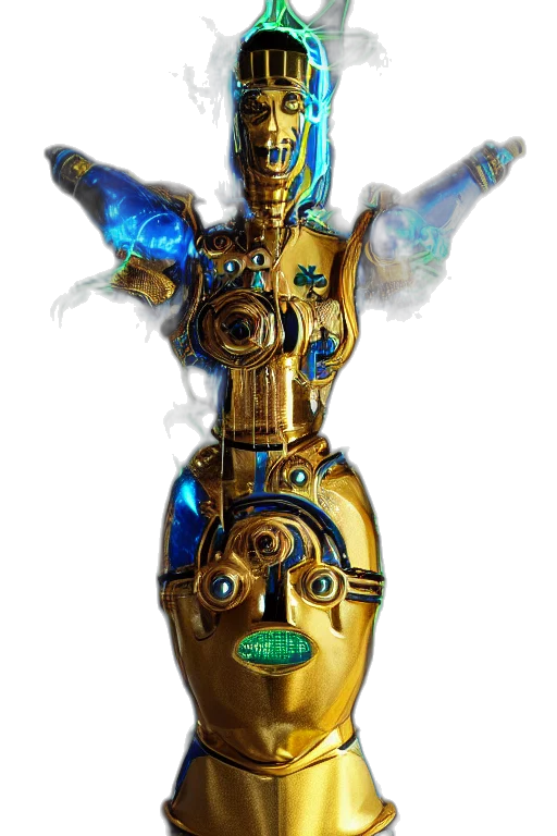 robot, jewelry, staff, mask transparent PNG cut-out