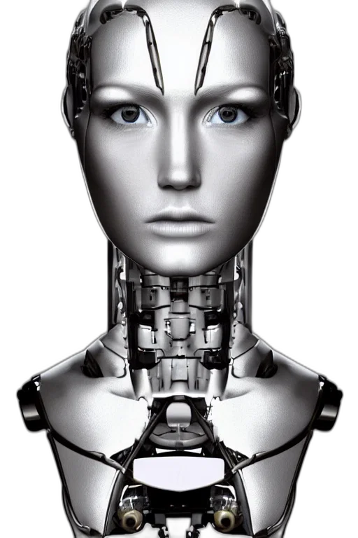 robot, face, cyberpunk, 3d render transparent PNG cut-out