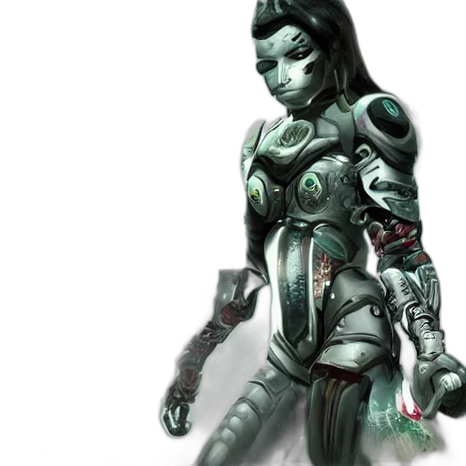 robot, concept art, fantasy art, 3d render transparent PNG cut-out