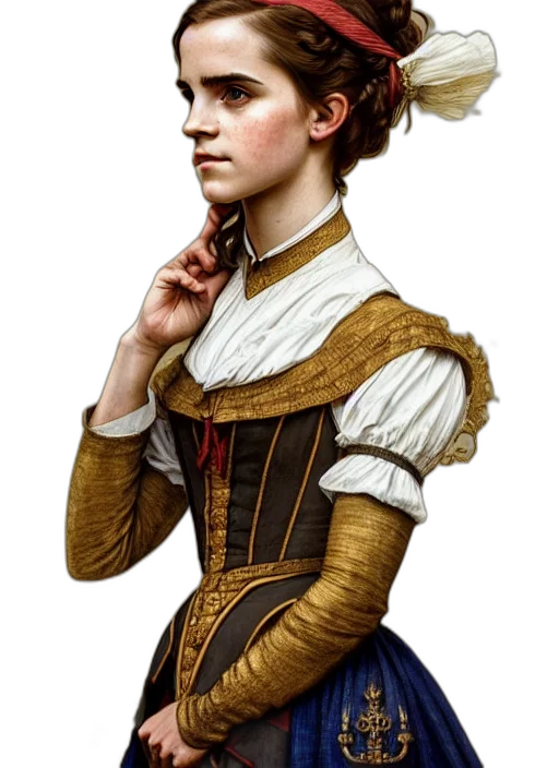 dress, face, staff, hat transparent PNG cut-out