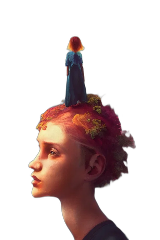 crown, hat, staff, face transparent PNG cut-out