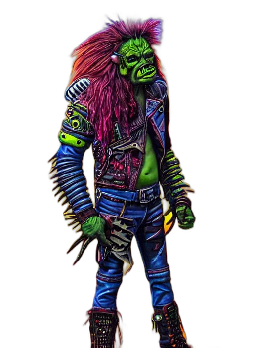 jacket, creature, staff, mask transparent PNG cut-out