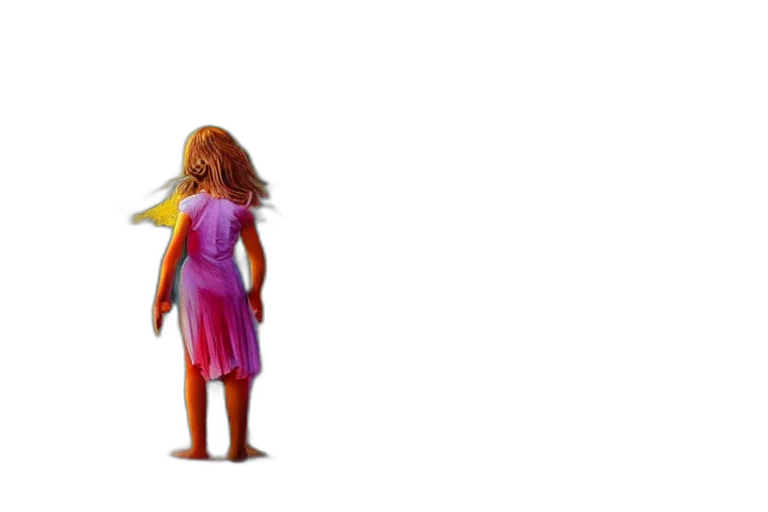 dress, staff, hair, creature transparent PNG cut-out