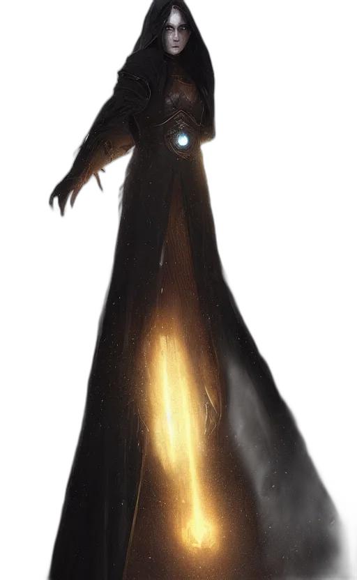 dress, staff, creature, mask transparent PNG cut-out