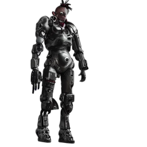 robot, weapon, concept art, 3d render transparent PNG cut-out