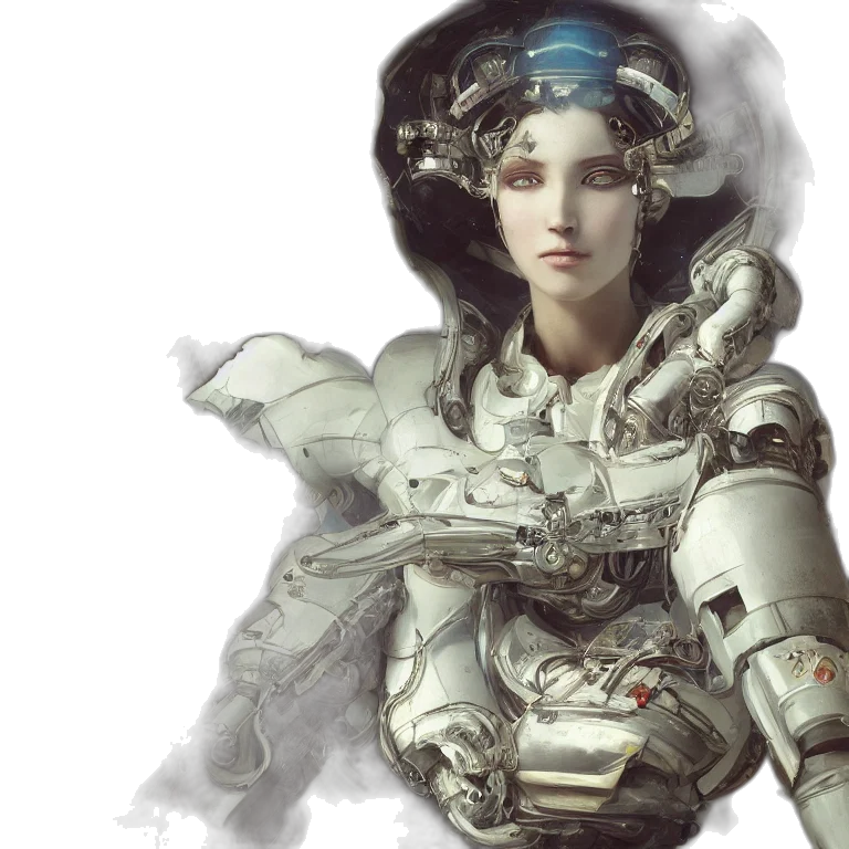 robot, concept art, fantasy art, 3d render transparent PNG cut-out