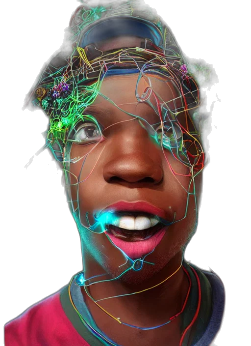 face, mask, robot, creature transparent PNG cut-out