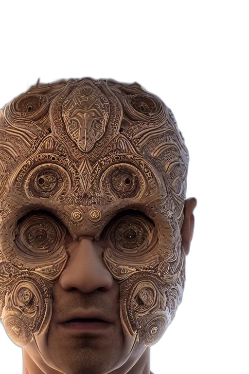 mask, face, 3d render, photorealistic transparent PNG cut-out