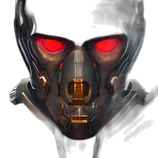 mask, face, robot, concept art transparent PNG cut-out